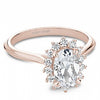 DIAMOND ENGAGEMENT RINGS - 14K Rose Gold Classic .30cttw Oval Diamond Halo Engagement Ring #874A