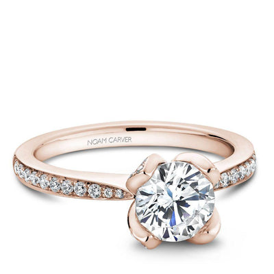 Floral Diamond Pave Diamond Ring With 14K Rose Gold  805A