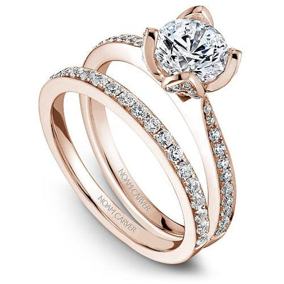 Floral Diamond Pave Diamond Ring With 14K Rose Gold  805A