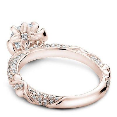 Flowing Pave Round Diamond Ring 14K Rose Gold 801A