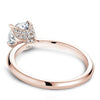 Solitaire Pave Diamond Ring 14K Rose Gold 909A
