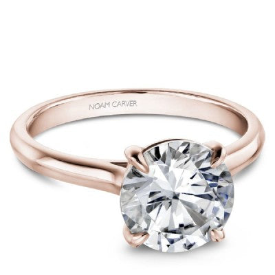 DIAMOND ENGAGEMENT RINGS - 14K Rose Gold Traditional Diamond Engagement Ring