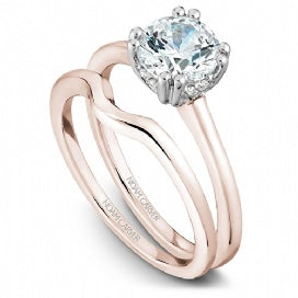 DIAMOND ENGAGEMENT RINGS - 14K Rose Gold Traditional Diamond Engagement Ring