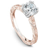 DIAMOND ENGAGEMENT RINGS - 14K Rose Gold Traditional Hand Carved Engagement Ring