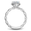 DIAMOND ENGAGEMENT RINGS - 14K White Gold .09cttw Halo Traditional Diamond Engagement Ring