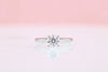 DIAMOND ENGAGEMENT RINGS - 14K White Gold 1.00ct LAB GROWN Round Brilliant Solitaire Diamond Engagement Ring