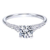DIAMOND ENGAGEMENT RINGS - 14K White Gold 1.01cttw Pave Set Graduated 11-Stone Round Diamond Engagement Ring