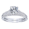 DIAMOND ENGAGEMENT RINGS - 14K White Gold 1.01cttw Pave Set Graduated 11-Stone Round Diamond Engagement Ring