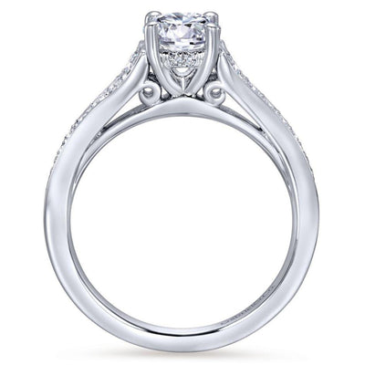 DIAMOND ENGAGEMENT RINGS - 14K White Gold 1.02cttw Clean Tapered Round Diamond Engagement Ring