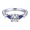 DIAMOND ENGAGEMENT RINGS - 14K White Gold 1.10cttw Pear Shaped Blue Sapphire And Diamond Engagement Ring