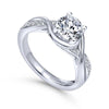 DIAMOND ENGAGEMENT RINGS - 14K White Gold 1.10cttw Wrapped Crossover Diamond Engagement Ring