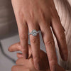Large Oval Halo Diamond Ring 1.15 Cttw 14K White Gold  375A