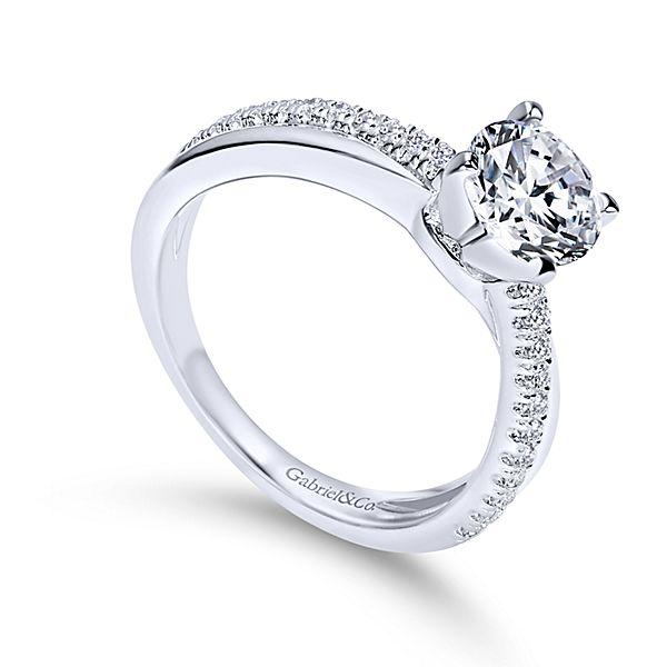 DIAMOND ENGAGEMENT RINGS - 14K White Gold 1.19cttw Classic Crossover Diamond Engagement Ring