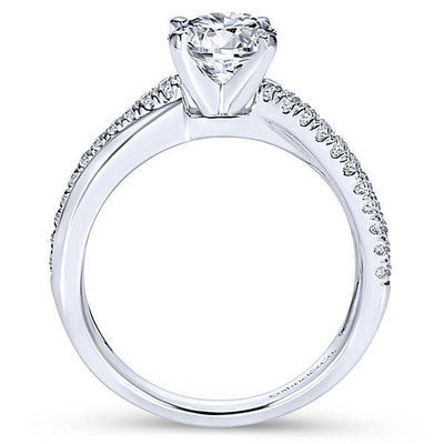 DIAMOND ENGAGEMENT RINGS - 14K White Gold 1.19cttw Classic Crossover Diamond Engagement Ring