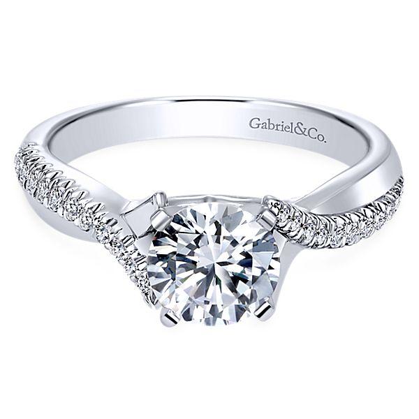 DIAMOND ENGAGEMENT RINGS - 14K White Gold 1.19cttw Crossover Diamond Engagement Ring
