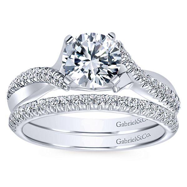 DIAMOND ENGAGEMENT RINGS - 14K White Gold 1.19cttw Crossover Diamond Engagement Ring