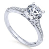 DIAMOND ENGAGEMENT RINGS - 14K White Gold 1.20cttw Pointed Vintage Shank Round Diamond Engagement Ring