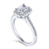 DIAMOND ENGAGEMENT RINGS - 14K White Gold 1.28cttw Emerald Cut Halo Diamond Engagement Ring