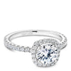 Pave Cushion Halo Diamond Ring 14K White Gold 1/2 Cttw  838A