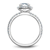 Pave Cushion Halo Diamond Ring 14K White Gold 1/2 Cttw  838A