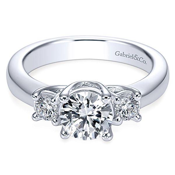 Asia Three Stone Engagement Ring with Lab Grown Diamonds | MiaDonna