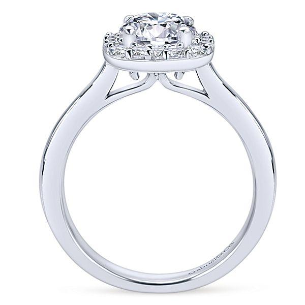 Cushion Polished Shank Halo Diamond Ring .27Cttw 14K Gold 75A