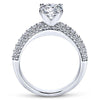 DIAMOND ENGAGEMENT RINGS - 14K White Gold 1.35cttw Pave Multi-Row Round Diamond Engagement Ring