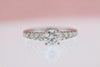 DIAMOND ENGAGEMENT RINGS - 14K White Gold 1.35cttw With .85ct D/I1 Center Pave Tapering Round Diamond Engagement Ring