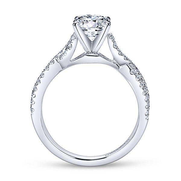 Crossover Diamond Ring .35 Cttw 14K White Gold 388A