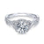 Crossover Halo Diamond Engagement Ring 14K White Gold 389A