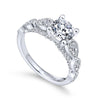 DIAMOND ENGAGEMENT RINGS - 14K White Gold 1.49cttw Vintage Station Diamond Engagement Ring