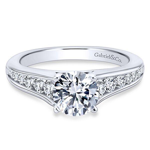 Channel set round 2025 diamond engagement ring