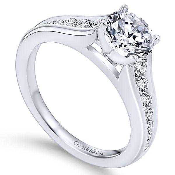 DIAMOND ENGAGEMENT RINGS - 14K White Gold 1.50cttw Graduated Channel Set Round Diamond Engagement Ring