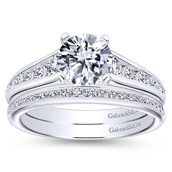 DIAMOND ENGAGEMENT RINGS - 14K White Gold 1.50cttw Graduated Channel Set Round Diamond Engagement Ring
