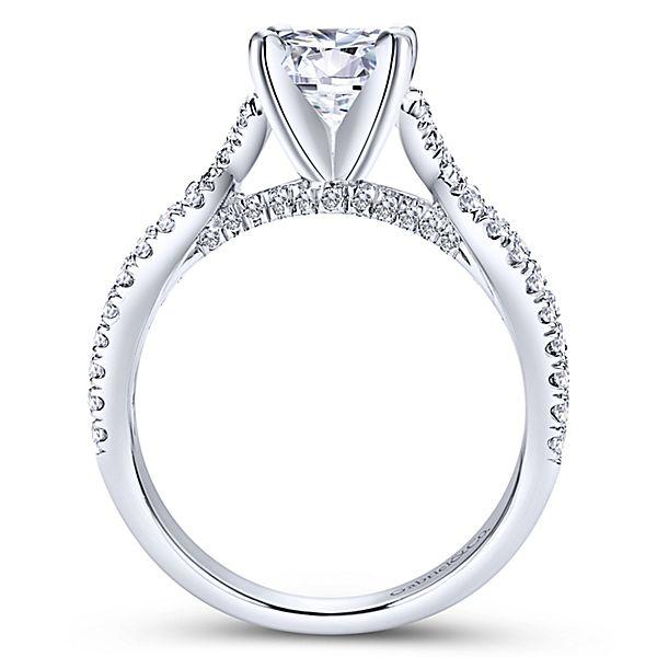 DIAMOND ENGAGEMENT RINGS - 14K White Gold 1.54cttw Crossover Diamond Engagement Ring