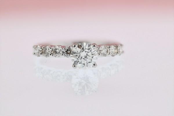 DIAMOND ENGAGEMENT RINGS - 14K White Gold 1.55cttw W/ .89ct J/VS2 GIA Prong Set Round Diamond Engagement Ring