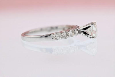 DIAMOND ENGAGEMENT RINGS - 14K White Gold 1.55cttw W/ .89ct J/VS2 GIA Prong Set Round Diamond Engagement Ring