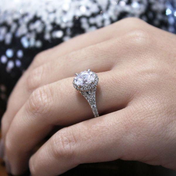 Custom 3 Row Split Shank Engagement Ring | Forever Moissanite