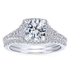 DIAMOND ENGAGEMENT RINGS - 14K White Gold 1.59cttw Square Cushion Halo Round Diamond Engagement Ring