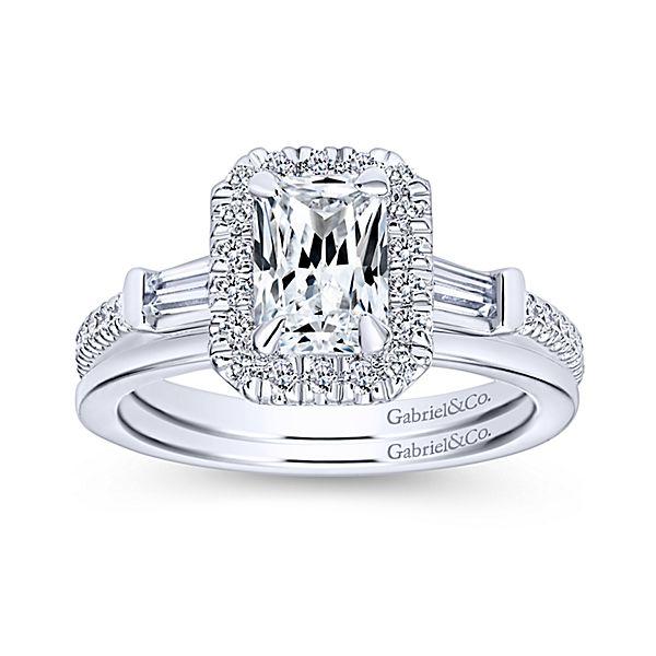 Emerald Cut Moissanite Engagement Ring with Solitaire cut