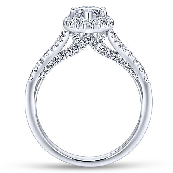 DIAMOND ENGAGEMENT RINGS - 14K White Gold 1.63cttw Marquise Shaped Halo Split Shank Diamond Engagement Ring
