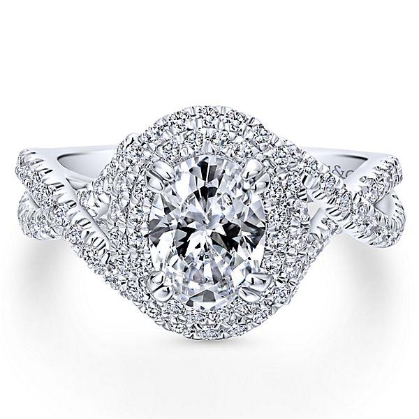 Round Double Halo Engagement Ring | R9468W | Valina Double Halo Engagement  Rings