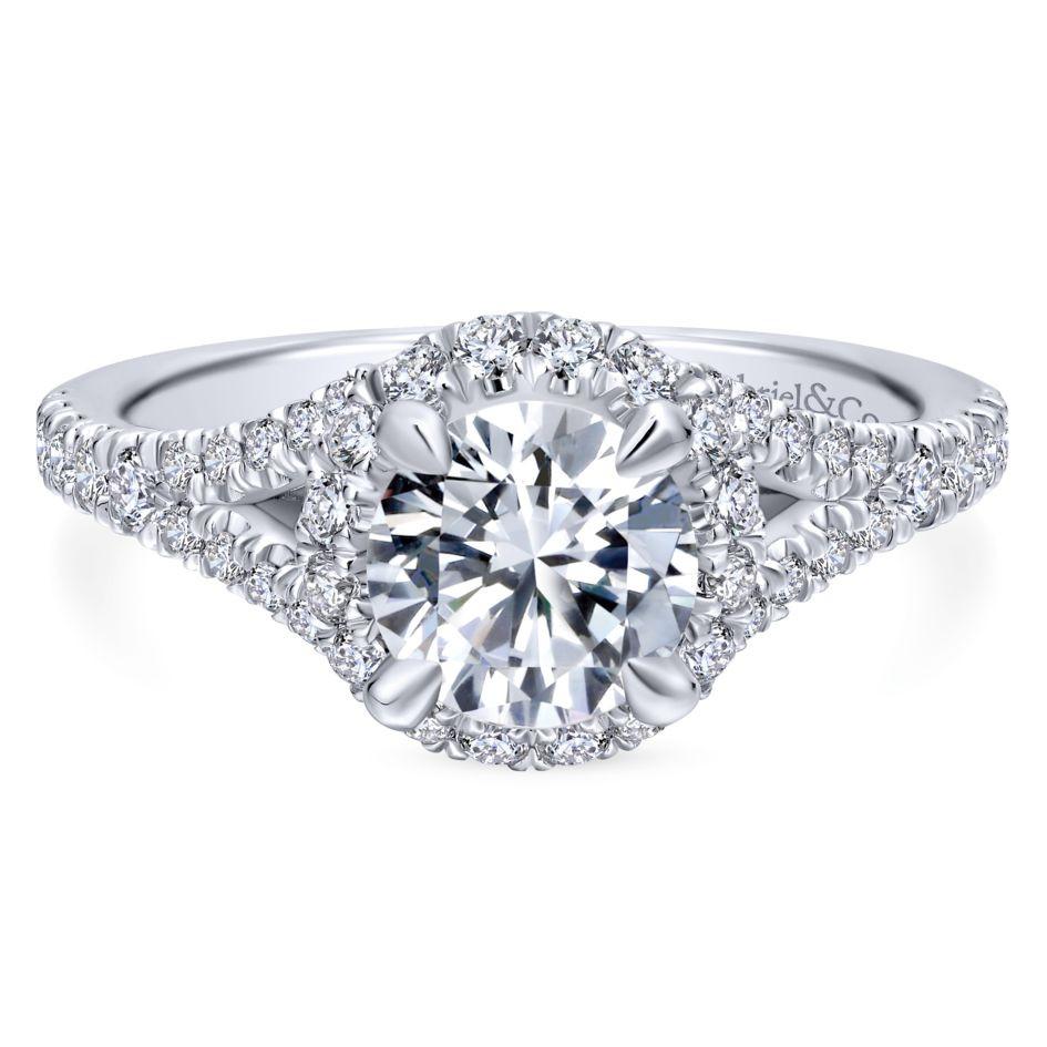 Round Split Shank Diamond Ring 14K White Gold .67Cttw 361A