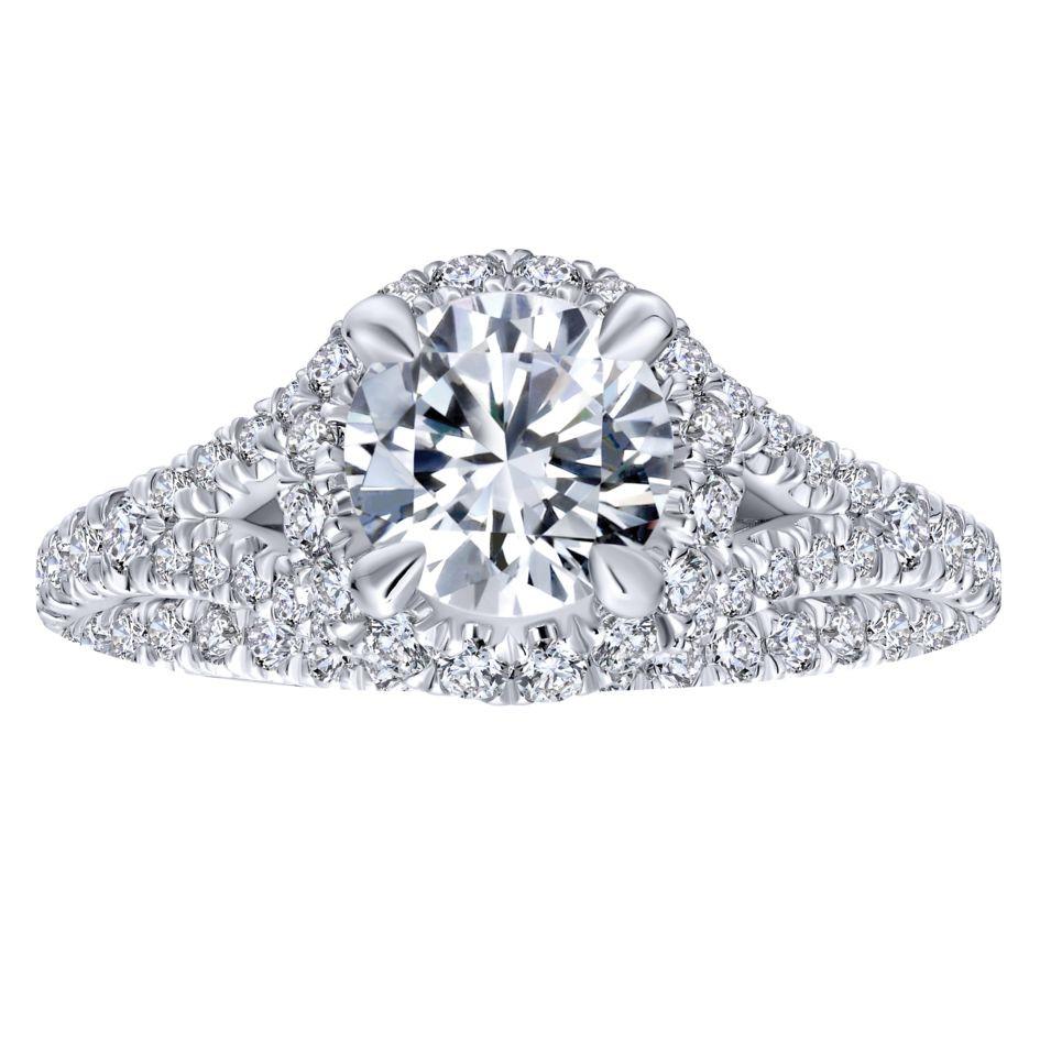 Round Split Shank Diamond Ring 14K White Gold .67Cttw 361A – Mullen ...