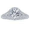 DIAMOND ENGAGEMENT RINGS - 14K White Gold 1.69cttw Round Halo Split Shank Round Diamond Engagement Ring