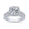 DIAMOND ENGAGEMENT RINGS - 14K White Gold 1.70cttw Cushion Shaped Halo Round Diamond Engagement Ring
