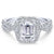 Emerald Cut Crossover Shank Halo Diamond Ring .69 Cttw 382A