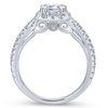 DIAMOND ENGAGEMENT RINGS - 14K White Gold 1.73cttw Emerald Cut Halo Diamond Engagement Ring With Crossover Shank