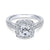 Cushion Cut Halo Diamond Ring .71 Cttw 14K White Gold 376A