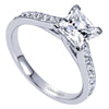 DIAMOND ENGAGEMENT RINGS - 14K White Gold 1.82cttw Classic Bead Set Princess Cut Diamond Engagement Ring